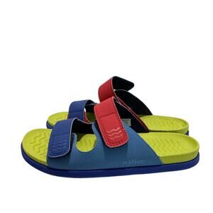 NATIVE $49 Frankie Sugarlite Multicolored Slip On Strap Sandals Size J1